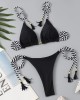 Bikini Zebra Print Two Pieces Swimsuit Thong Bikini Set