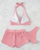 Three-Piece Bikinis Women Swimwear Push Up Swimsuit