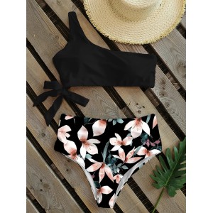 Bikinis One Shoulder Swimwear High Waist Bathing Suits