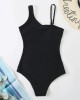 One-Piece Large Size Solid Color Plus Size Swimsuit