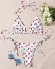 Halter Triangle Bikini Sets Solid Swimwear Side Lace Up Monokini