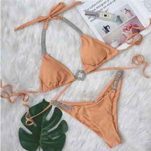 Bikinis Swimsuit With Rhinestones Women's Swimwear