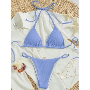 Triangle Bikini Set Thong Swimsuit Halter String Swimwear