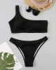 Micro Bikini Brazilian One Shoulder Thong Women High Cut