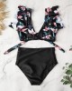 High Waist Bikini Ruffle Swimwear Women Print Bathing Suits Floral