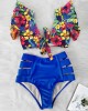 High Waist Bikini Ruffle Swimwear Women Print Bathing Suits Floral