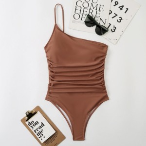 One Piece Swimsuit Women Criss Cross Swimwear High Cut Bodysuit