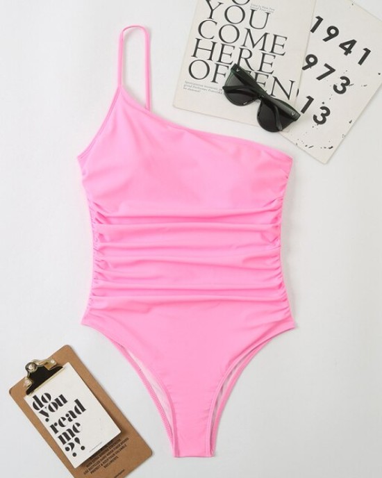 One Piece Swimsuit Women Criss Cross Swimwear High Cut Bodysuit