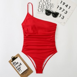 One Piece Swimsuit Women Criss Cross Swimwear High Cut Bodysuit