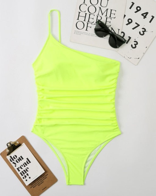 One Piece Swimsuit Women Criss Cross Swimwear High Cut Bodysuit