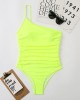 One Piece Swimsuit Women Criss Cross Swimwear High Cut Bodysuit