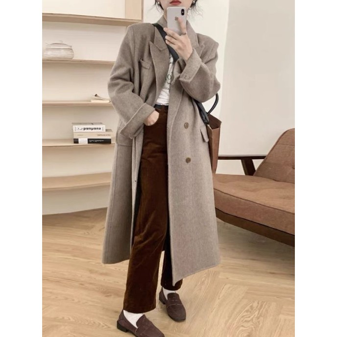 Feeling loose and elegant, shoulder length suit, retro wool coat, niche French medium length women's coat Feeling loose and elegant, shoulder length suit, retro wool coat, niche French medium length women's coat