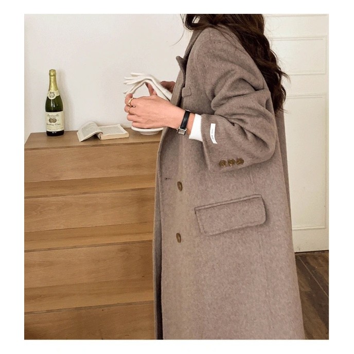 Feeling loose and elegant, shoulder length suit, retro wool coat, niche French medium length women's coat Feeling loose and elegant, shoulder length suit, retro wool coat, niche French medium length women's coat