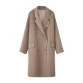 Autumn and winter high-end cocoon shaped double-sided woolen coat, women's simple temperament, long loose wool coat Autumn and winter high-end cocoon shaped double-sided woolen coat, women's simple temperament, long loose wool coat