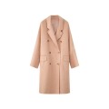Autumn and winter high-end cocoon shaped double-sided woolen coat, women's simple temperament, long loose wool coat Autumn and winter high-end cocoon shaped double-sided woolen coat, women's simple temperament, long loose wool coat