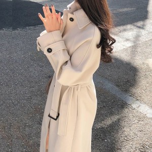 Cotton Thickened 2025 Winter Korean Edition Medium Length Loose and Slimming Woolen Coat Women's Autumn Woolen Coat