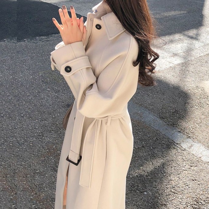 Cotton Thickened 2025 Winter Korean Edition Medium Length Loose and Slimming Woolen Coat Women's Autumn Woolen Coat Cotton Thickened 2025 Winter Korean Edition Medium Length Loose and Slimming Woolen Coat Women's Autumn Woolen Coat