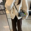 Fashionable and sophisticated suit jacket for women's autumn/winter 2023 mid length white woolen coat Fashionable and sophisticated suit jacket for women's autumn/winter 2023 mid length white woolen coat
