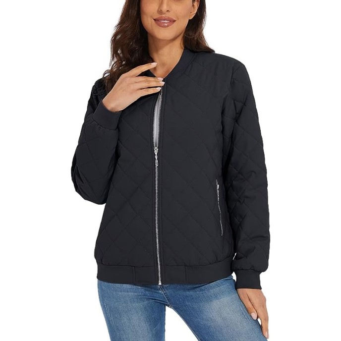 Jacket fashion solid color round neck long sleeve zipper casual commuter jacket women Jacket fashion solid color round neck long sleeve zipper casual commuter jacket women