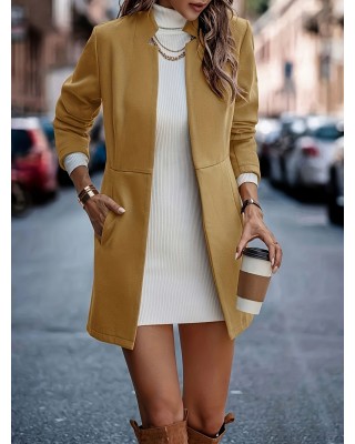 Women's elegant and simple commuting in autumn and winter thickened long-sleeved double-sided tweed coat woman