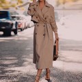 Autumn new loose waist slim British style long trench coat Autumn new loose waist slim British style long trench coat