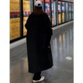 Black woolen coat jacket 2023 autumn/winter new Korean version loose knee length thickened girl's woolen coat jacket Black woolen coat jacket 2023 autumn/winter new Korean version loose knee length thickened girl's woolen coat jacket
