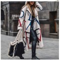 2025 Autumn/Winter New Women's Loose Size Printed Windbreaker Flip Collar Coat Coat for Women 2025 Autumn/Winter New Women's Loose Size Printed Windbreaker Flip Collar Coat Coat for Women