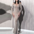 2025 Spring New Women's Hot Gold Long Sleeve Slim Sexy Long Dresses Banquet Evening Gowns 2025 Spring New Women's Hot Gold Long Sleeve Slim Sexy Long Dresses Banquet Evening Gowns