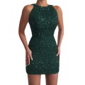 2025 New Fashion Hanging Neck Sexy Crystal Tassel Hip Sequins Dress Midi Evening Gowns 2025 New Fashion Hanging Neck Sexy Crystal Tassel Hip Sequins Dress Midi Evening Gowns