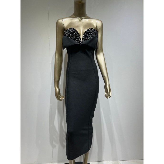 Hot New Bandage Dress Fashion Elegant Black Sequins Sheath Long Party Dresses Hot New Bandage Dress Fashion Elegant Black Sequins Sheath Long Party Dresses