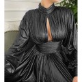 New 2025 spring and summer fashion color waist hanging neck swinging sexy avocado green dress long skirt. New 2025 spring and summer fashion color waist hanging neck swinging sexy avocado green dress long skirt.