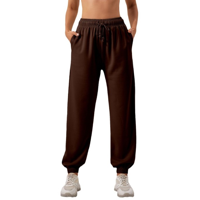 Autumn and winter high-waisted sweatpants women loose straight leg sports pants casual running with all out girt leg pants women Autumn and winter high-waisted sweatpants women loose straight leg sports pants casual running with all out girt leg pants women