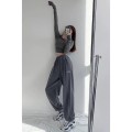 Loose sweatpants women's casual girdle pants autumn and winter gray high-waisted straight underpants Loose sweatpants women's casual girdle pants autumn and winter gray high-waisted straight underpants