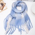 Imitation cashmere scarf women's new plaid student tassel shawl double-sided matching color collar Imitation cashmere scarf women's new plaid student tassel shawl double-sided matching color collar