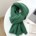 Women's warm solid color knitted wool herringbone thick scarf
