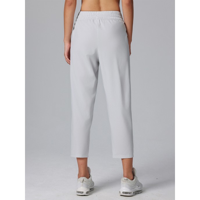 Thin lightweight loose casual sports pants high waist wide leg pants women's summer drawstring fitness pants Running commuter pants
