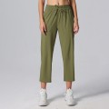 Thin lightweight loose casual sports pants high waist wide leg pants women's summer drawstring fitness pants Running commuter pants
