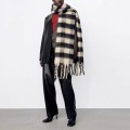 Autumn and winter new black rice checkered coarse fringe scarf women's thick bib shawl Autumn and winter new black rice checkered coarse fringe scarf women's thick bib shawl