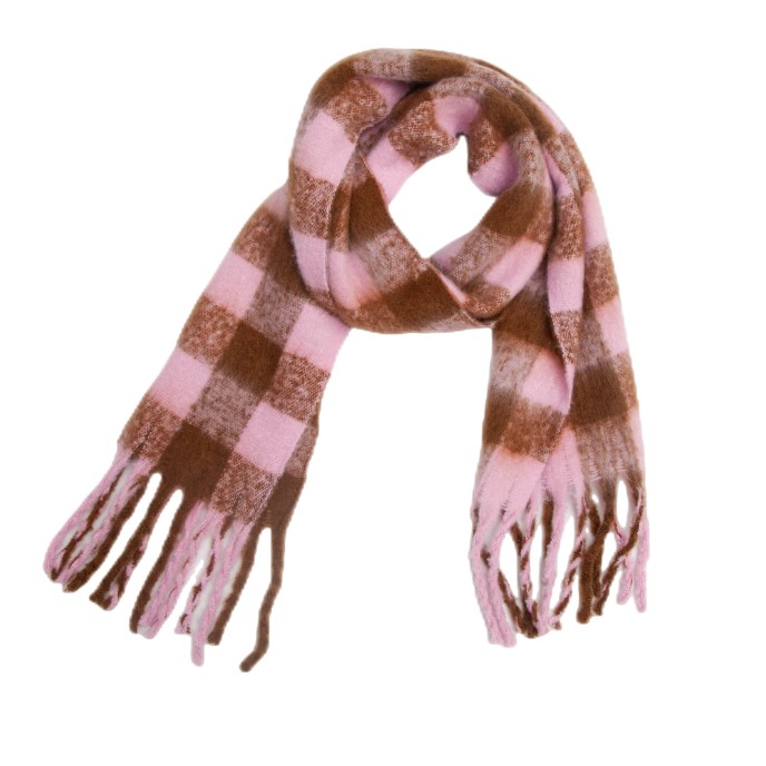 Autumn and winter new black rice checkered coarse fringe scarf women's thick bib shawl Autumn and winter new black rice checkered coarse fringe scarf women's thick bib shawl