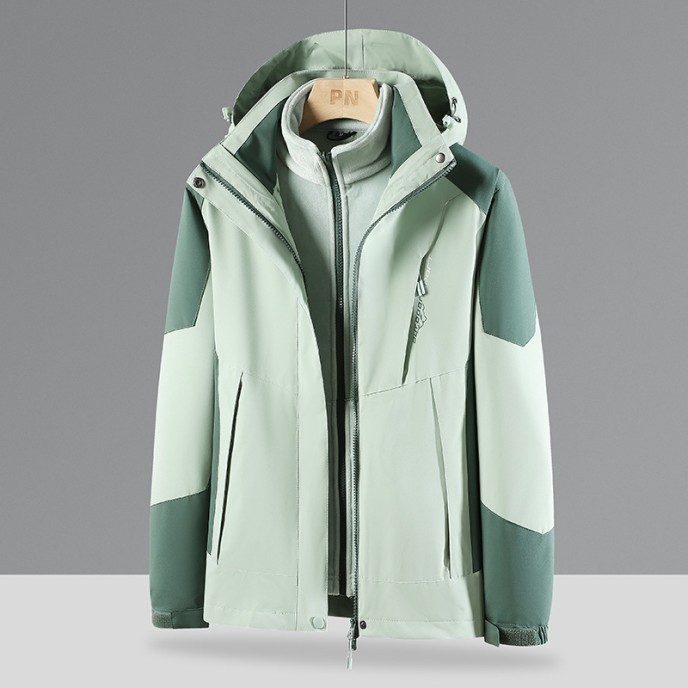 Autumn and winter models outdoor 3-in-1 punching jacket removable women's waterproof windbreaker jacket thickened fleece Autumn and winter models outdoor 3-in-1 punching jacket removable women's waterproof windbreaker jacket thickened fleece