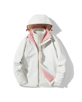 Punching jacket women's outdoor mountaineering clothing 3-in-1 jacket removable liner windproof waterproof jacket