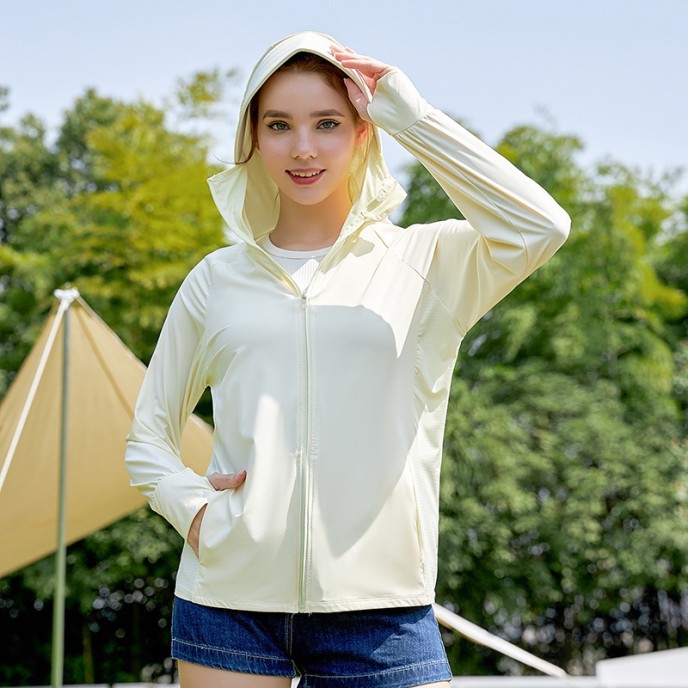 Ultraviolet nylon ice silk sunscreen jacket female 2025 spring new outdoor leisure sunwear female sunscreen skin Ultraviolet nylon ice silk sunscreen jacket female 2025 spring new outdoor leisure sunwear female sunscreen skin
