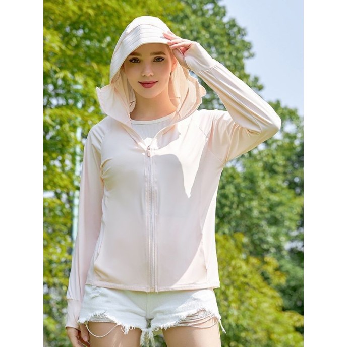 Ultraviolet nylon ice silk sunscreen jacket female 2025 spring new outdoor leisure sunwear female sunscreen skin Ultraviolet nylon ice silk sunscreen jacket female 2025 spring new outdoor leisure sunwear female sunscreen skin
