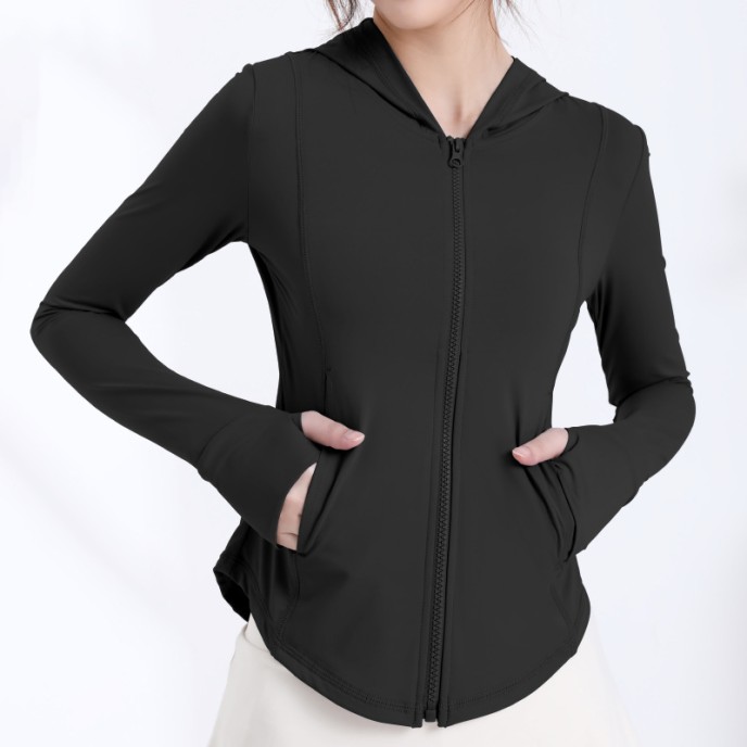 Ice Silk Cool Feeling Yoga Jacket Hooded Slim Section Sun Protective Clothes Women Summer Outdoor UV Sunscreen Yoga Top Ice Silk Cool Feeling Yoga Jacket Hooded Slim Section Sun Protective Clothes Women Summer Outdoor UV Sunscreen Yoga Top