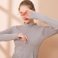 2025 Spring and Summer Seamless Yoga Wear Tops Long Sleeve Fashion Standing Collar Solid Color Slim Outdoor Sports Zipper Jacket Women 2025 Spring and Summer Seamless Yoga Wear Tops Long Sleeve Fashion Standing Collar Solid Color Slim Outdoor Sports Zipper Jacket Women