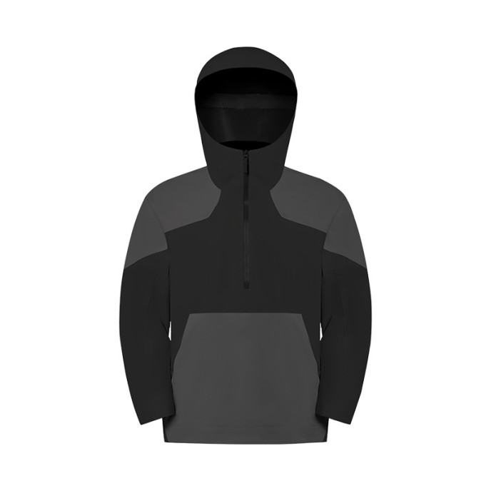 Men's and women's same zipper wear-resistant and breathable mountaineering suit with three heat-resistant sealing and pressure glue, contrasting color bird hooded assault suit