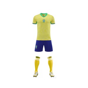 High Quality Softness Wholesale Football Jersey Yellow Short Sleeved Comfortable And Breathable Sports Jersey