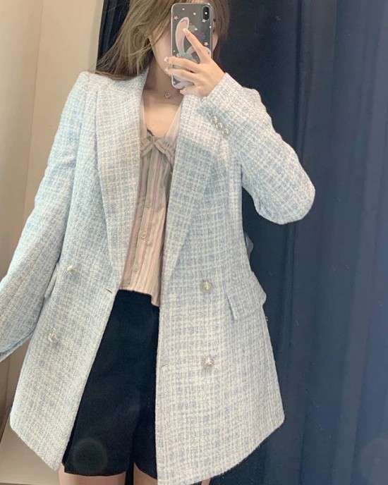 Women Suit Jacket Tweed Blazer Women Jacket