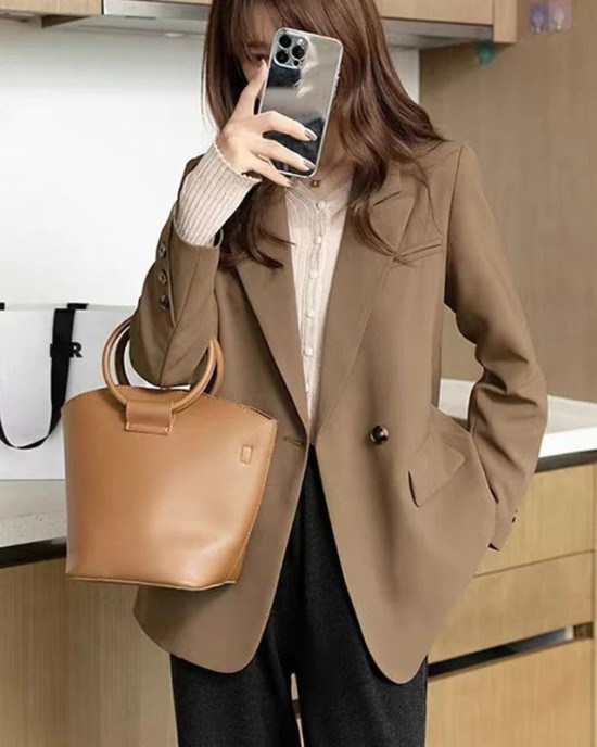 Double-Breasted Women Long Sleeve Chic Blazers