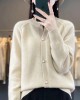 women's O-neck cardigan loose long-sleeved sweater top